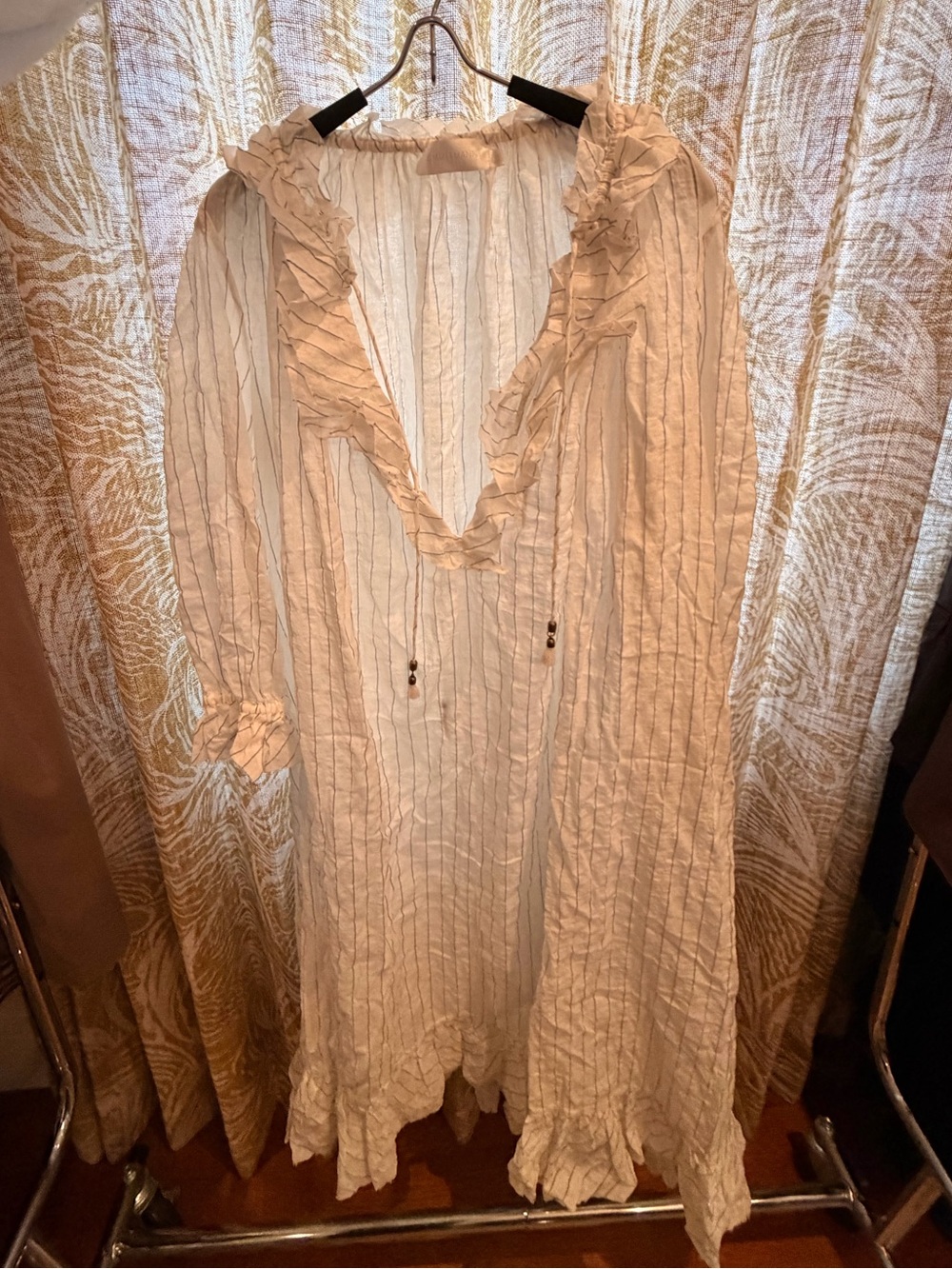 Zimmermann White Tunic with Black Pinstripes